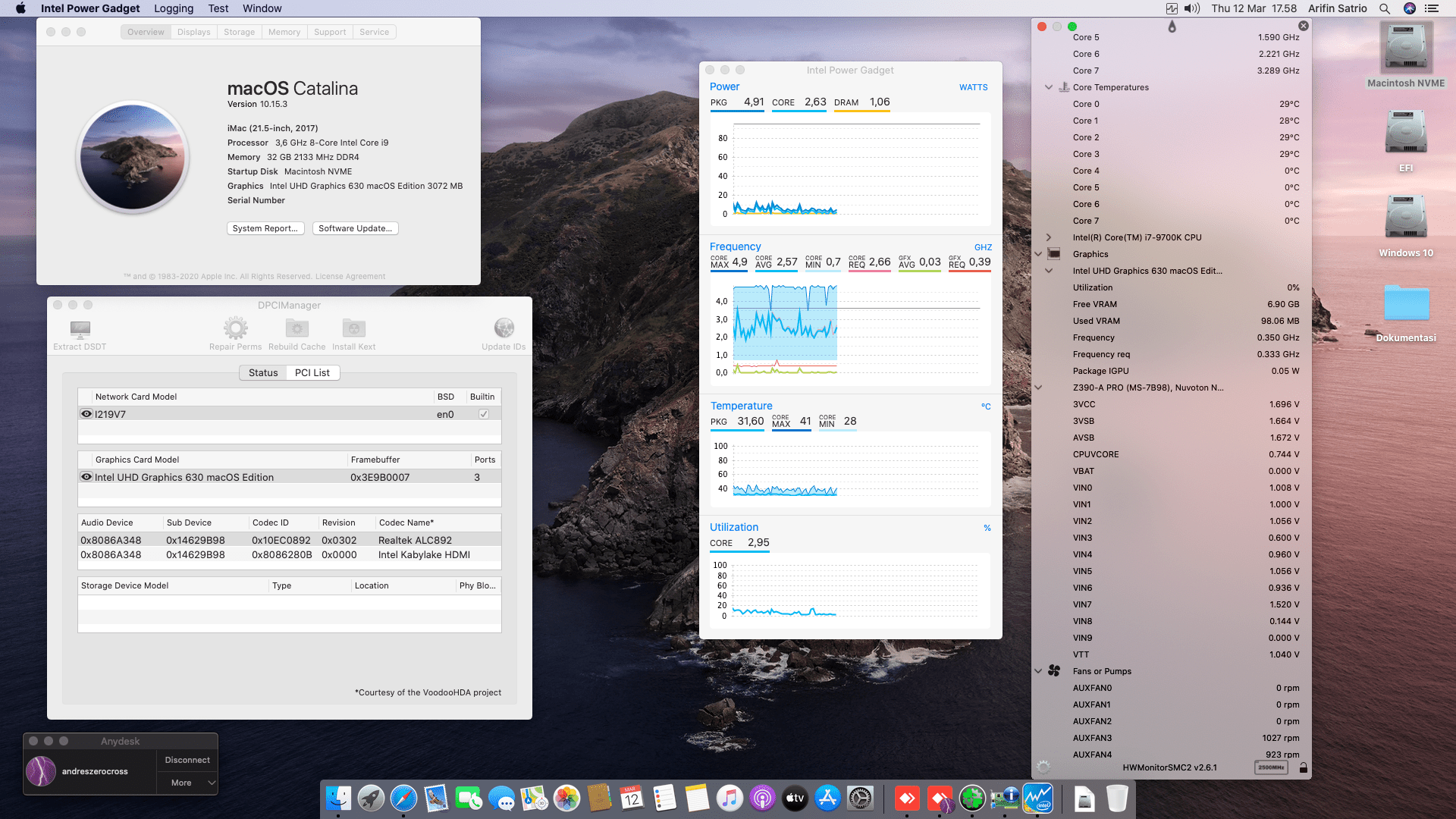 Success Hackintosh macOS Catalina 10.15.3 Build 19D76 in MSI Z390-A PRO + Intel Core i7 9700K